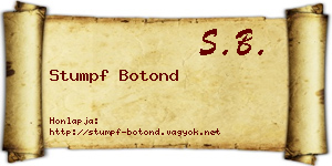 Stumpf Botond névjegykártya
